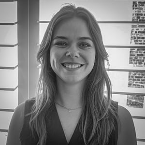 Black and white image of Kati Dix 