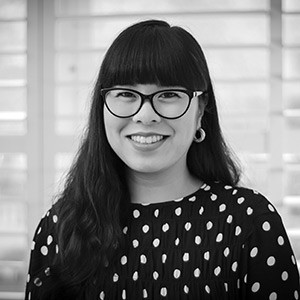 Black and white image of Stephanie Nattu