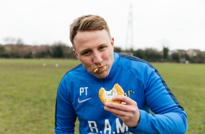 Field Lane footballer enjoys a handmade foraged matchdaypie.jpg